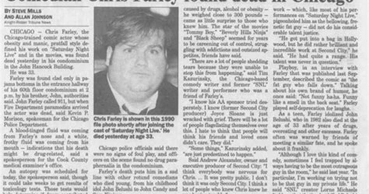 Chris Farley Net Worth at Death, Date, Place and Cause of Death, Family, Etc